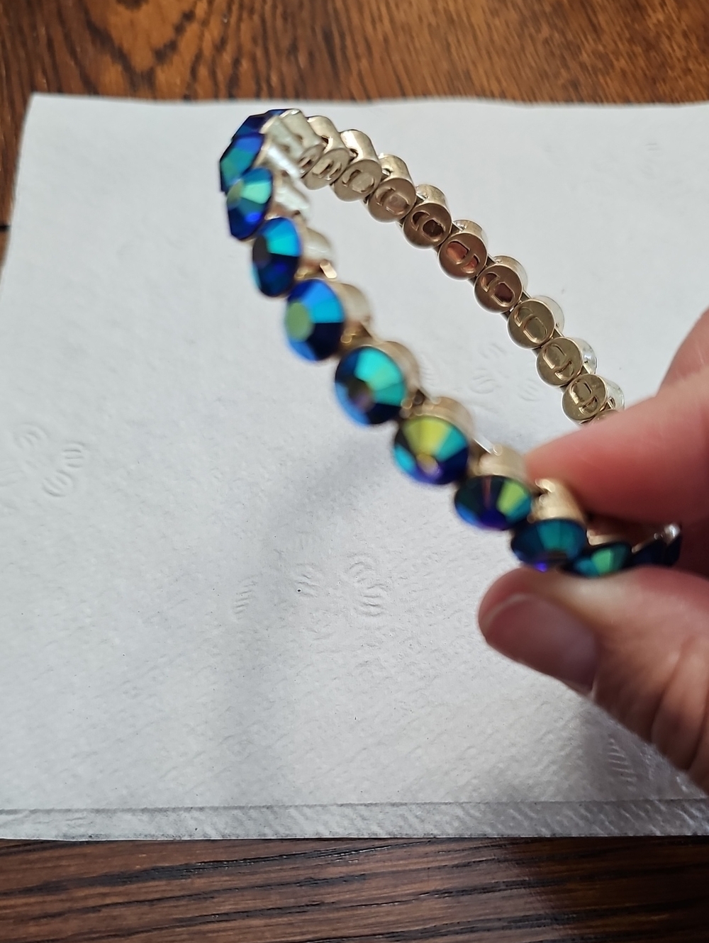 Irredescent Blue Plunder Bangle Bracelet